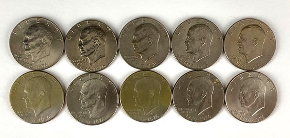 Group of 10 Eisenhower Dollars