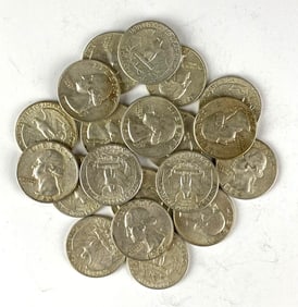 Group of 20 1964 Washington Silver Quarters