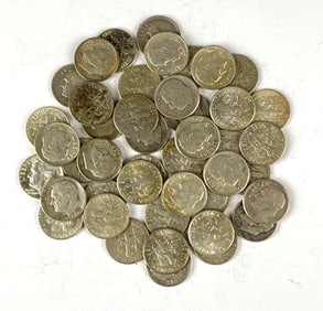 Group of 54 Roosevelt Silver Dimes