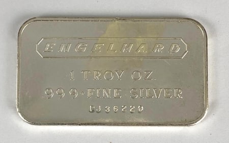 Engelhard 1 oz .999 Fine Silver Ingot/ Bar