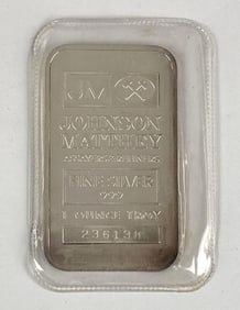 Johnson Matthey 1 oz .999 Fine Silver Ingot/ Bar