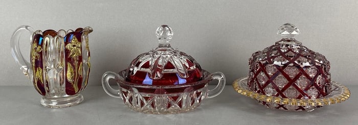 Group of 3 EAPG Ruby Flash Items