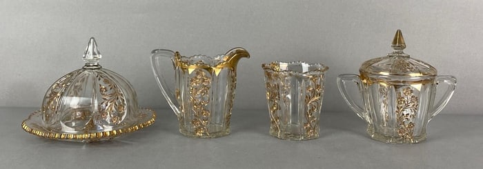 Group of 4 Set of 7 EAPG Gold Flash Items