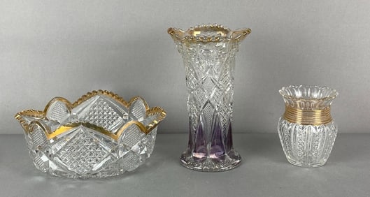 Group of 3 EAPG Gold Flash Items