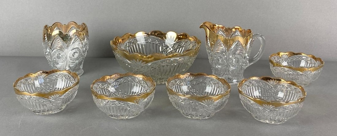 Group of EAPG Gold Flash Berry Bowls and More (1 of 3)
