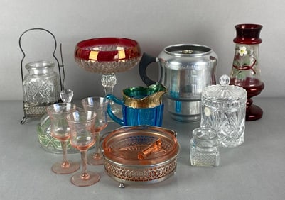 Group of Glass Items and More