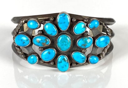 Sterling Silver Native American Turquoise Cuff Bracelet
