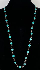 Sterling Silver and Turquoise Beaded Necklace