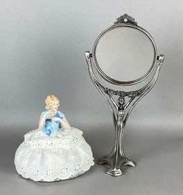 Group of 2 Figural Woman Beauty/Vanity Items