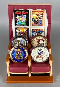 Disney Mickey Mouse Film Pocket Watch Set with Display Base