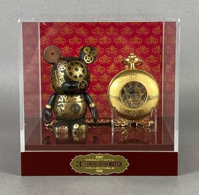 Disney Vinylmation Steam Park Limited Edition Collectible Figure and Pocket Watch