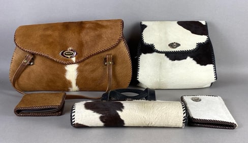 Group of Cowhide Purses and Wallets