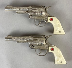 Group of 2 Hubley Texan Jr. Revolver Cap Guns
