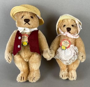 Pair of Signed Steiff Goldilocks and the Three Bears Plushes