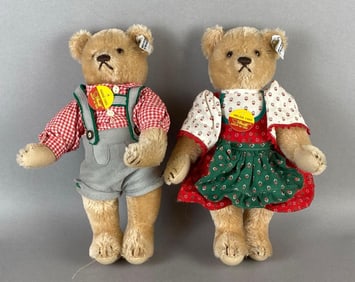 1985 Steiff Hans and Helga Teddy Bears