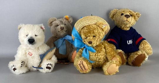 Group of 4 Steiff Teddy Bears