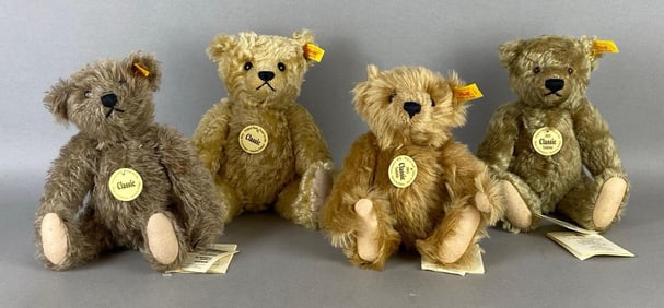 Group of 4 Steiff Classic Series Teddy Bears