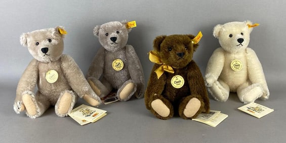Group of 4 Steiff Classic Series Teddy Bears