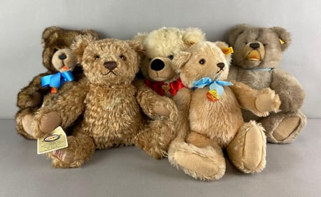 Group of 4 Steiff Teddy Bears and More