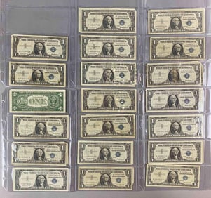 Group of 38 $1 US Silver Certificates and M