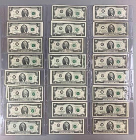 Group of 47 $1 Green Seal Federal Reserve Notes