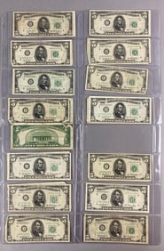 Group of 28 1950 $5 Green Seal Federal Reserve Notes