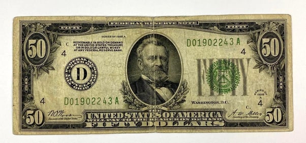 1928 A $50 Green Seal Federal Reserve Note