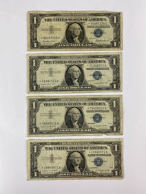 Group of 4 1957 $1 Silver Certificate Star Notes
