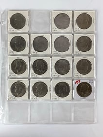 Group of 15 Eisenhower Dollars