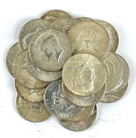 Group of 19 1964 Kennedy Silver Half Dollars