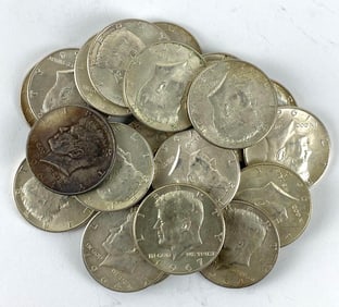 Group of 17 1964 Kennedy Silver Half Dollars and 3 others