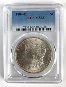 PCGS Graded 1884-O US $1 Morgan Silver Dollar MS63