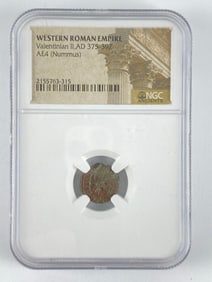 NGC Certified Ancient Western Roman Empire Valentinian II Coin