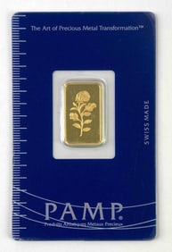PAMP Suisse Rose 5g .999 Fine Gold Ingot/Bar