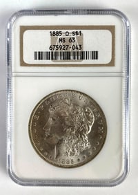 NGC Graded 1885-O US $1 Morgan Silver Dollar MS63