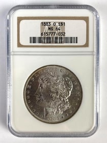 NGC Graded 1883-O US $1 Morgan Silver Dollar MS64