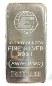 Engelhard 10 oz .999 Fine Silver Ingot/ Bar