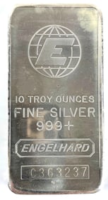 Engelhard 10 oz .999 Fine Silver Ingot/ Bar