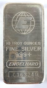 Engelhard 10 oz .999 Fine Silver Ingot/ Bar
