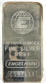 Engelhard 10 oz .999 Fine Silver Ingot/ Bar