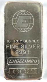 Engelhard 10 oz .999 Fine Silver Ingot/ Bar
