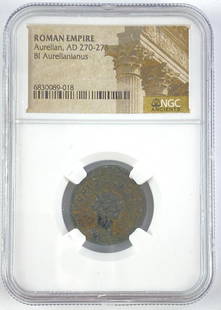 NGC Certified Ancient Roman Empire Aurelian Coin: BI Aurelianianus