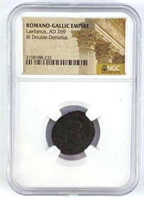 NGC Certified Ancient Romano- Gallic Empire Laelianus Coin