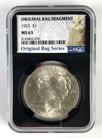 NGC Graded 1923 US $1 Peace Silver Dollar MS63