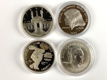 Group of 4 Commemorative Silver Dollars