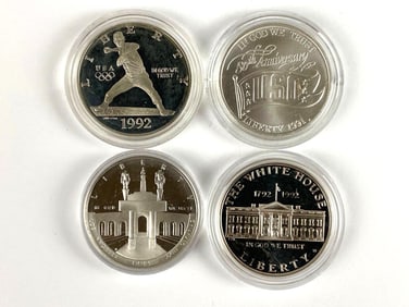Group of 4 Commemorative Silver Dollars