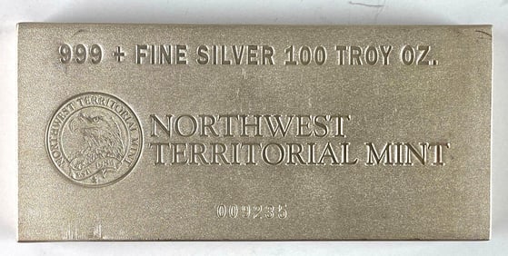 Northwest Territorial Mint Eagle 100 oz .999 Fine Silver Ingot/ Bar