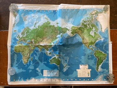 Group of 2 U.S. Geological Survey World Maps