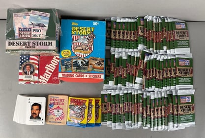 Group of Desert Storm Trading Card Packs and More
