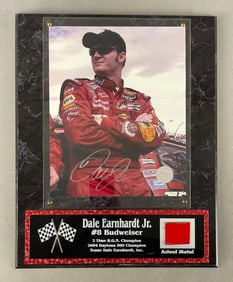 Signed Dale Earnhardt Jr. Photo and Car Metal Plaque